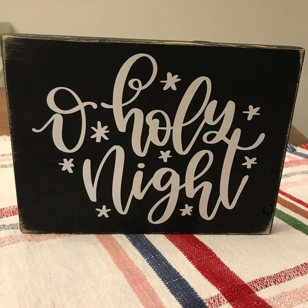 Christmas & Halloween Farmhouse Vinyl Wood Sign Double Sided